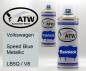 Preview: Volkswagen, Speed Blue Metallic, LB5Q / V8: 400ml Sprühdose + 400ml Klarlack - Set, von ATW Autoteile West.